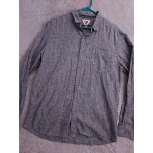 Vissla Shirt Mens Large Hemp Cotton Blend Beach Surfer Skate Gray Blue Beach L